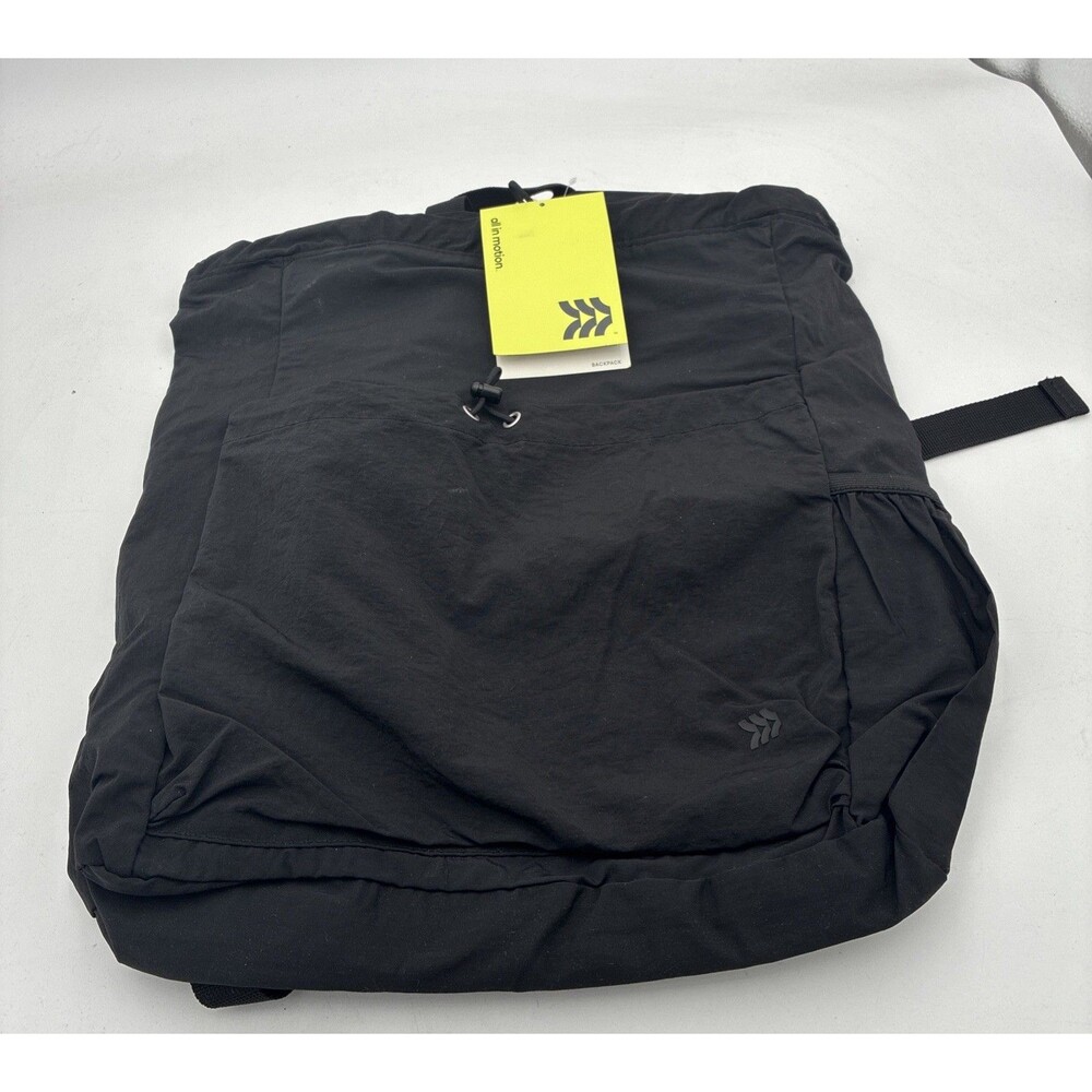 ALL IN MOTION CINCH BACKPACK  - Water Repellent,  BLACK